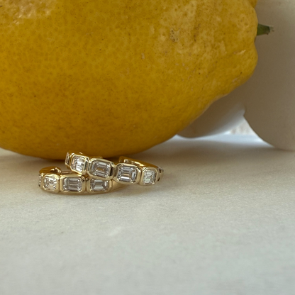 Emerald Bezel Set Diamonds Hoops