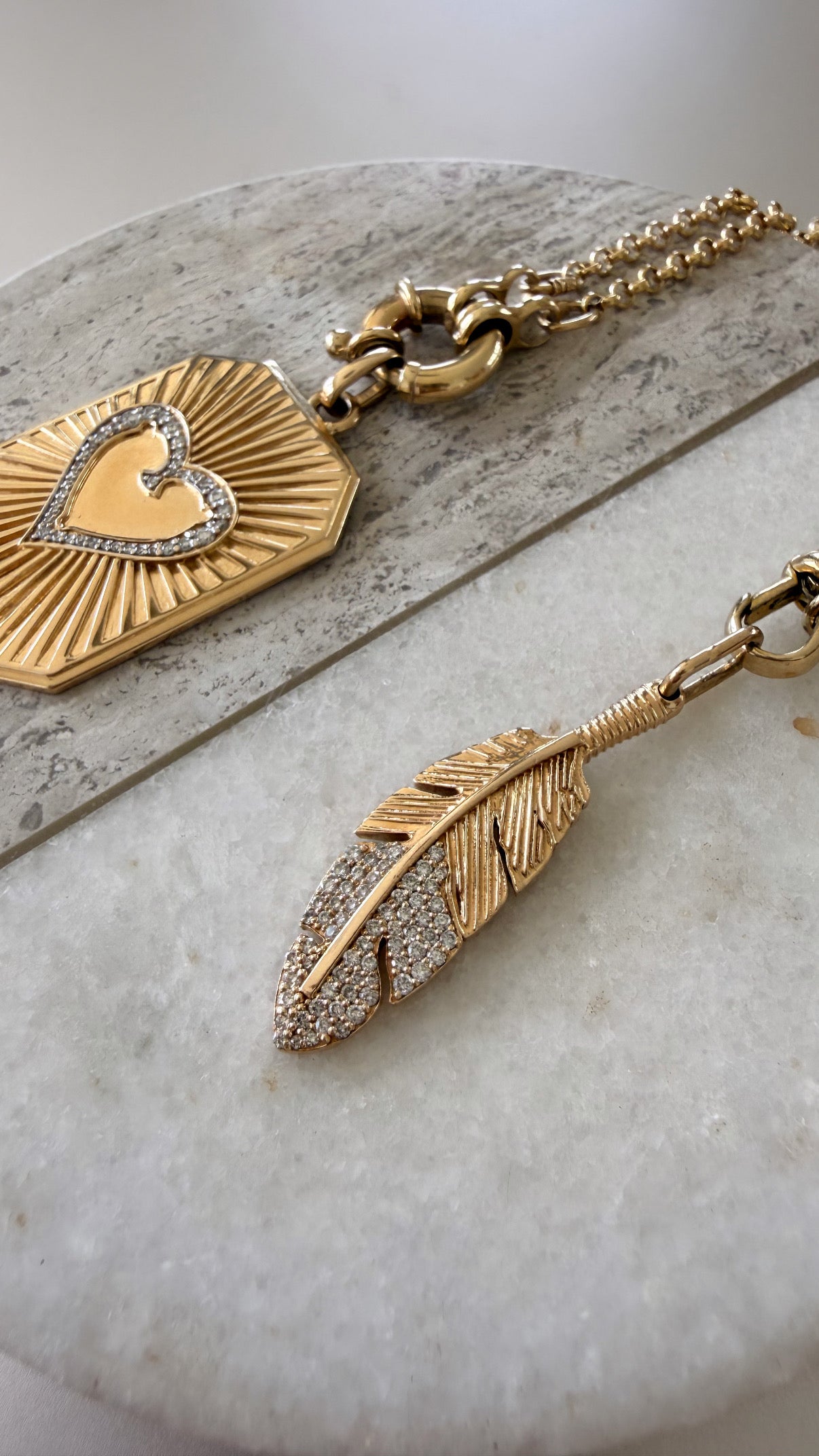 Diamond Feather Pendant