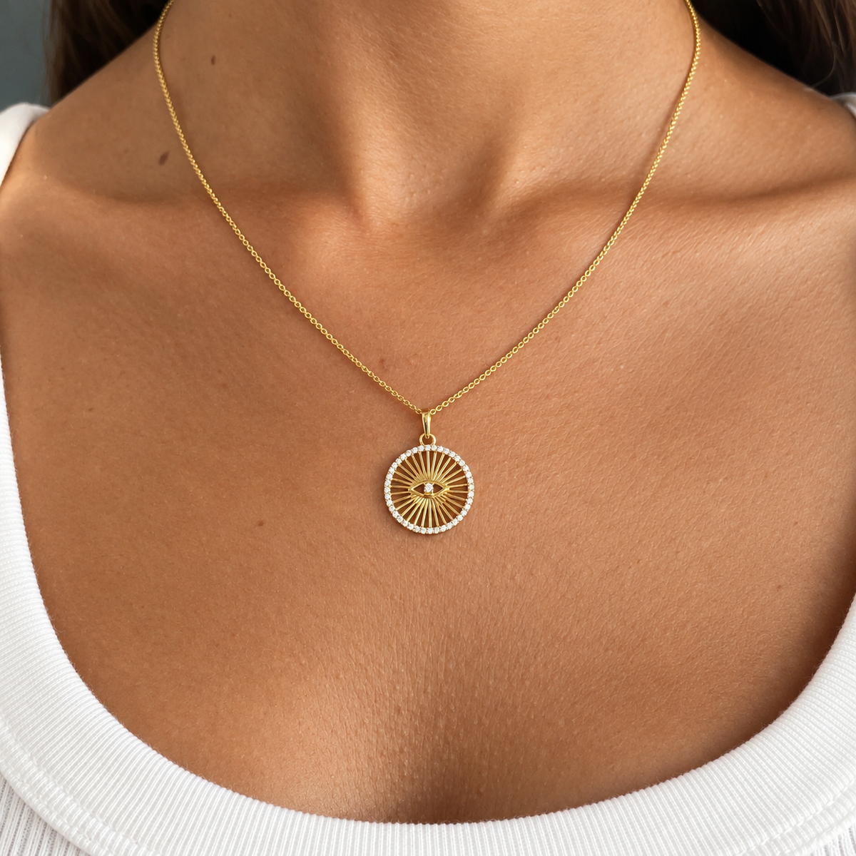 Evil Eye Medallion Pendant