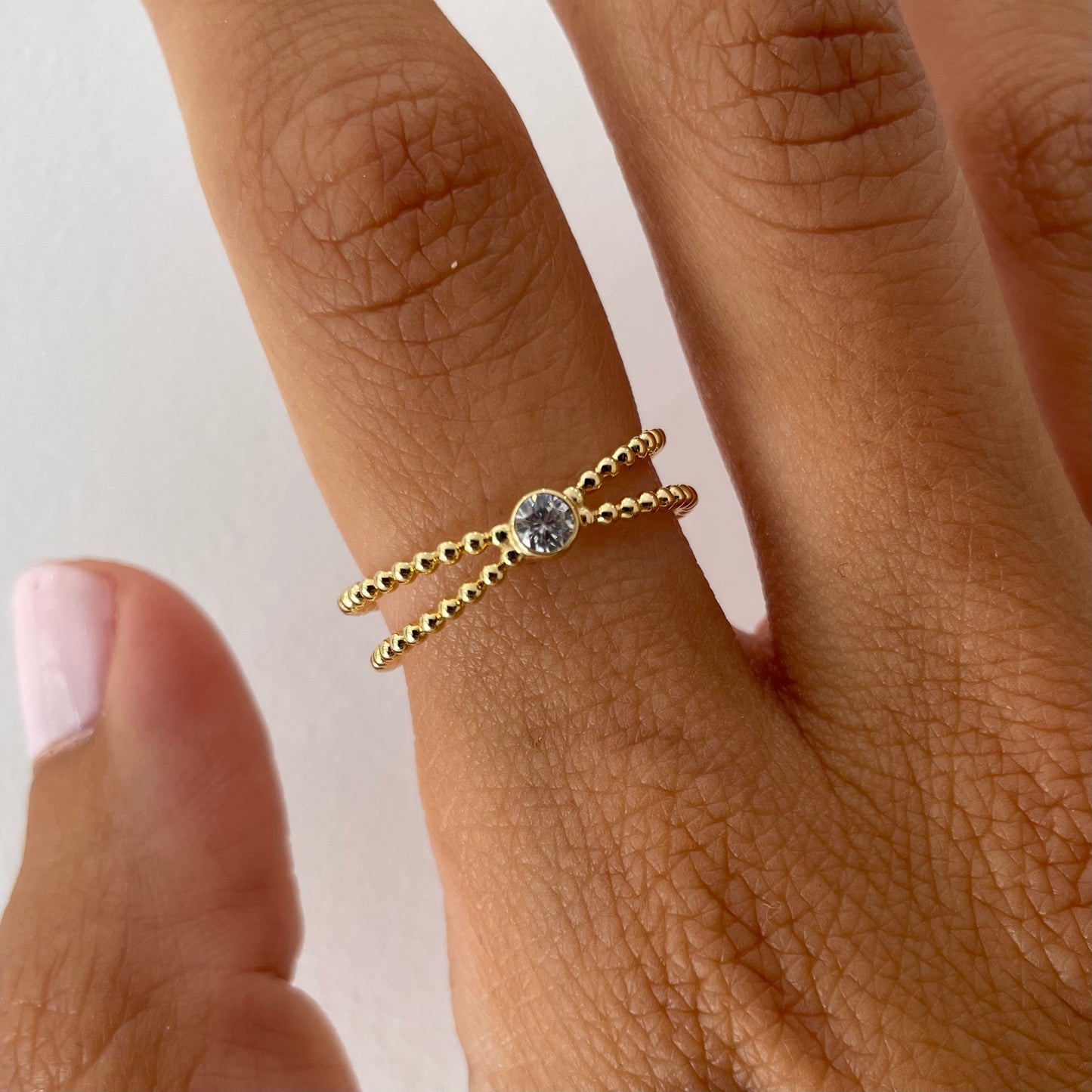 "Emma" Bezel Diamond Cross Ring - - Jewelry - Goldie Paris Jewelry - Ring