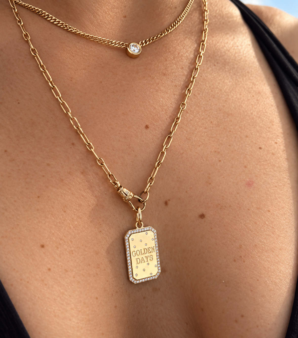 Golden Days Pendant Diamonds • 10K Solid Yellow Gold - - Jewelry - Goldie Paris Jewelry - Last Chance Moms Pendant