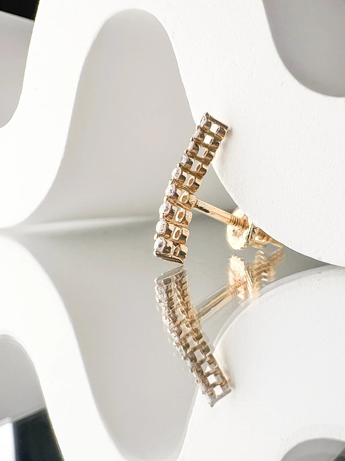 All Diamonds Ear Climber• 10k Solid White Gold