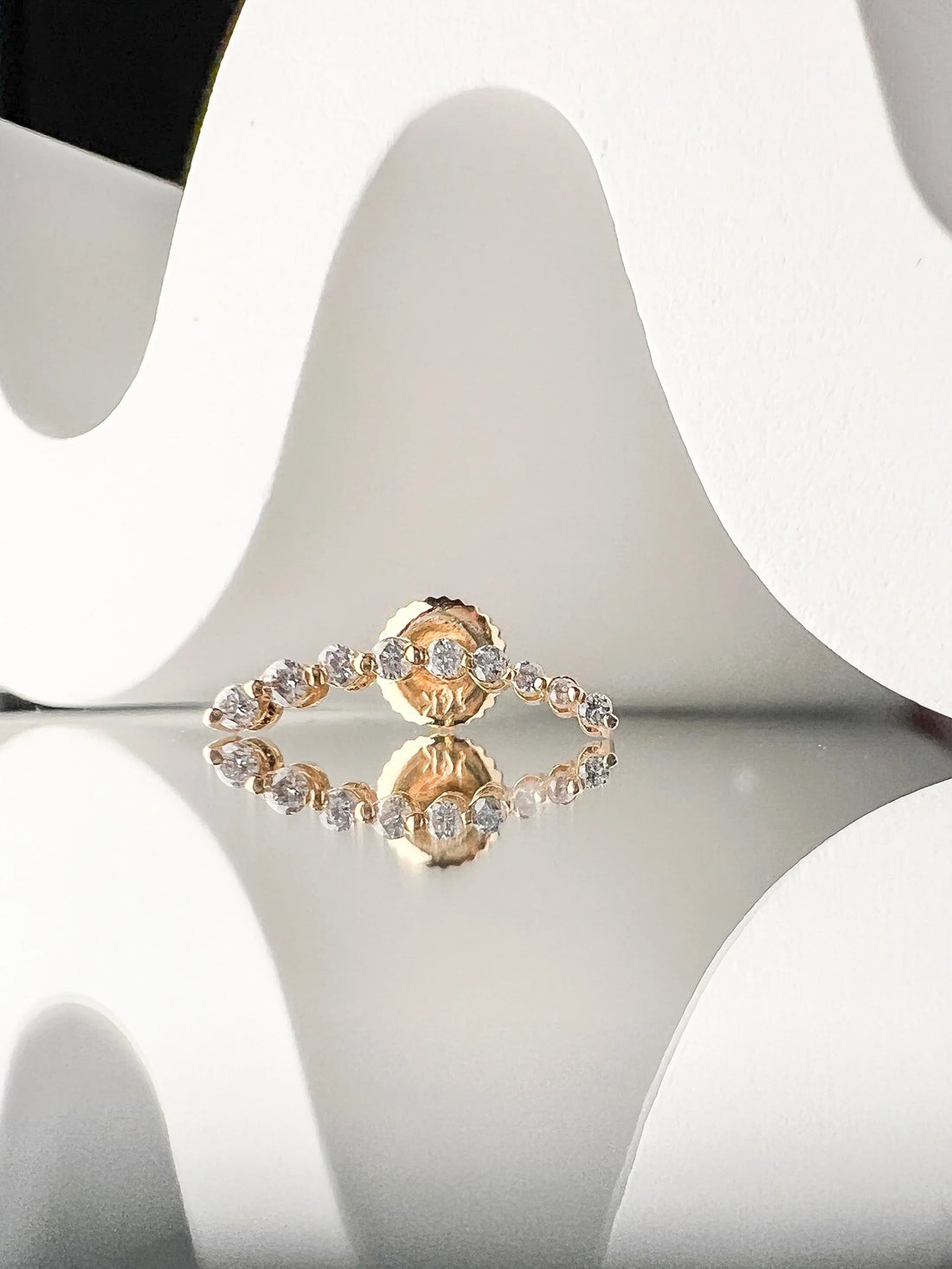 All Diamonds Ear Climber• 10k Solid White Gold
