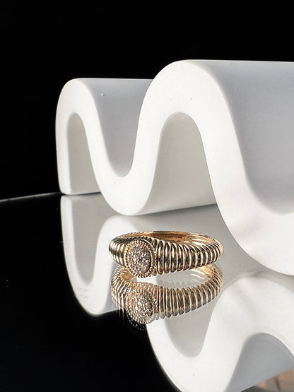 "Rachel" Fluted Diamond Ring