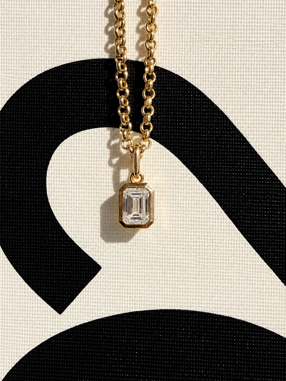 Radiant-Cut Diamond Pendant •10K Solid White Gold