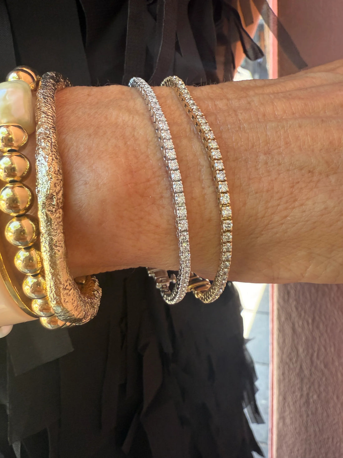Classic 2 Carat Solid Gold Tennis Bracelet - White Gold