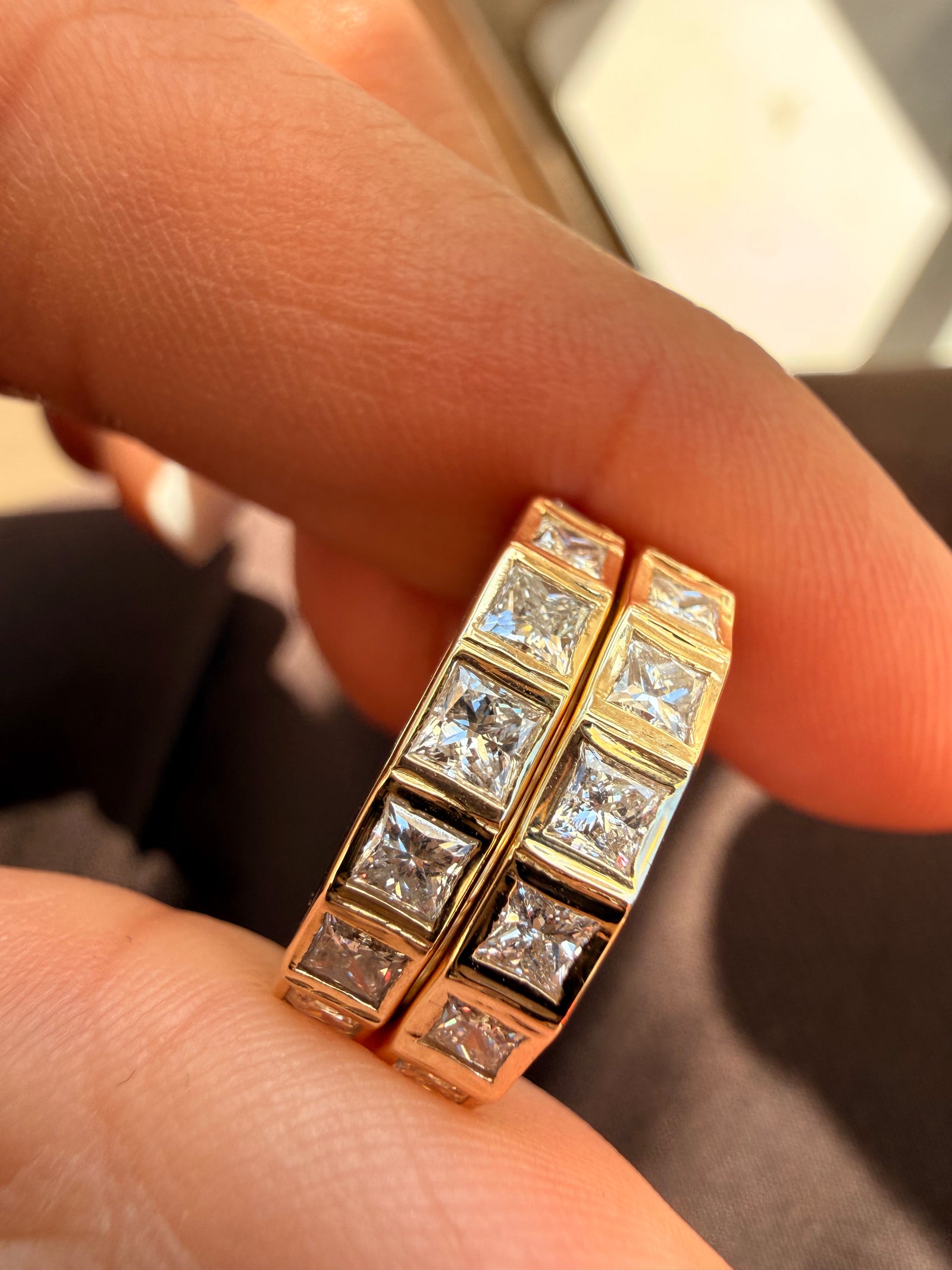 Passy Eternity Ring - Princess Cut Bezel Set - - Jewelry - Goldie Paris Jewelry - New Arrivals Ring statement