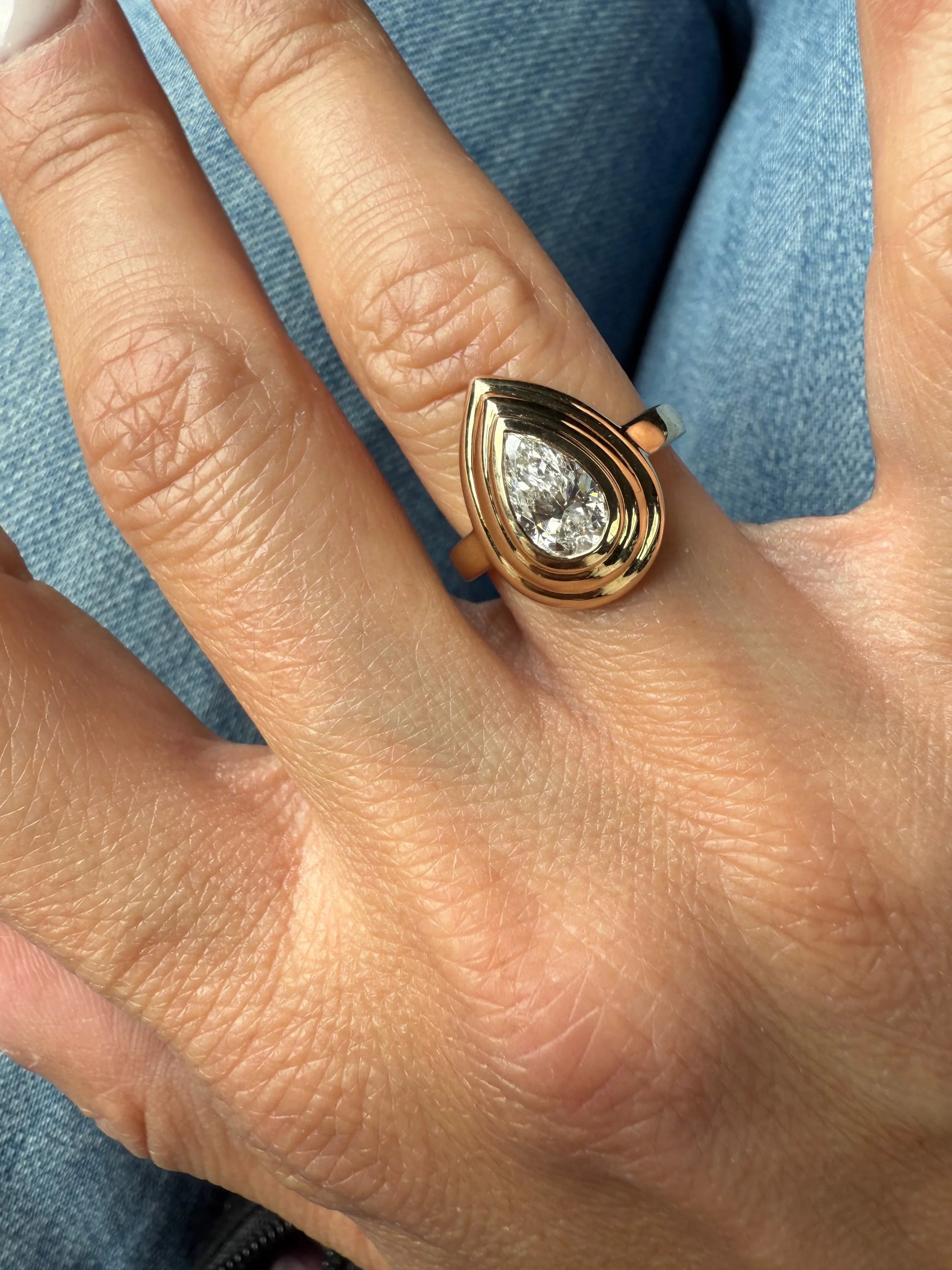 Jaime Pear Diamond Ring - Goldie Paris Jewellery