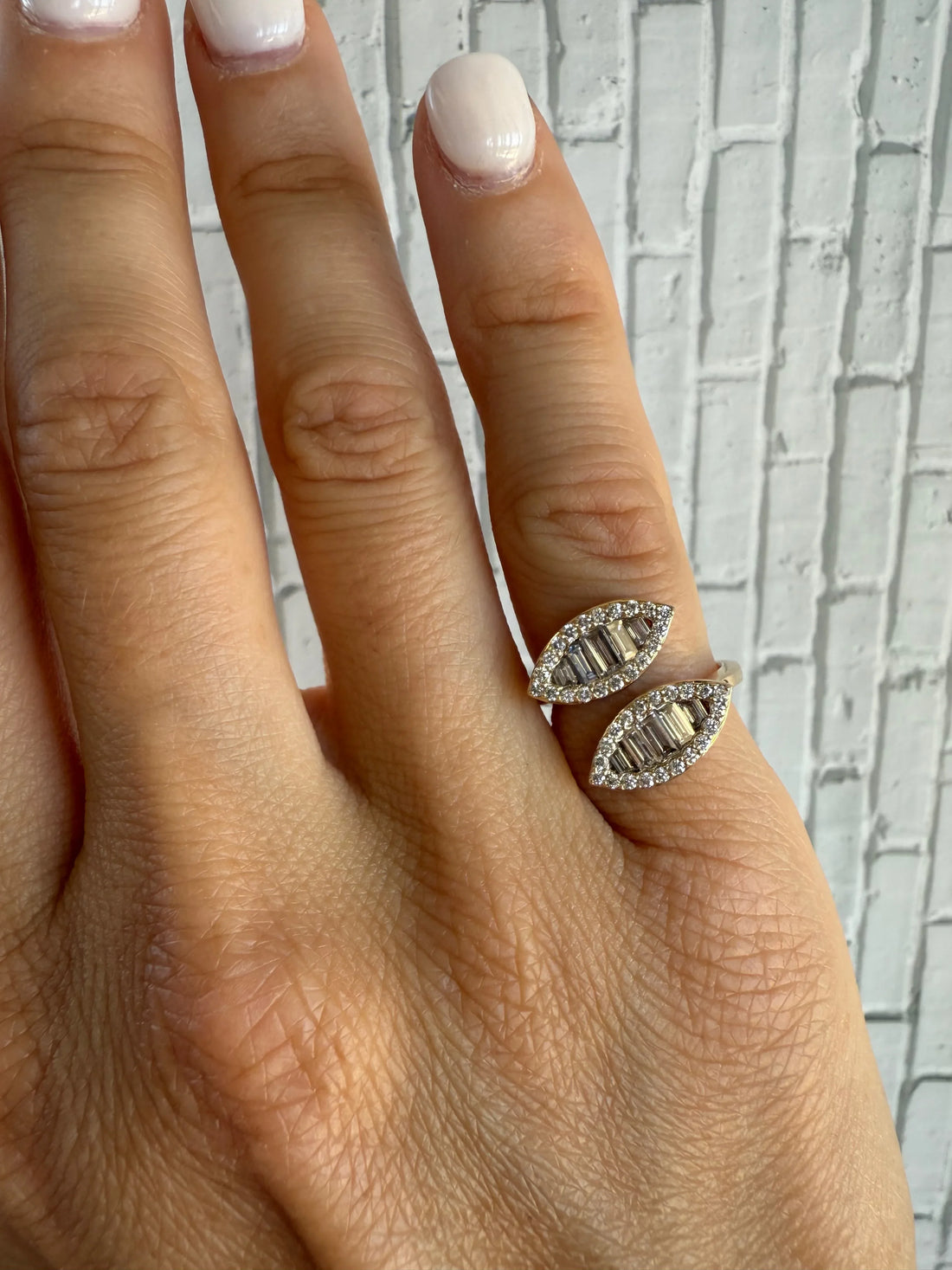 Maxi Julie Double Leaf Diamond Ring - Yellow Gold