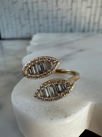 Julie Double Leaf Diamond Ring