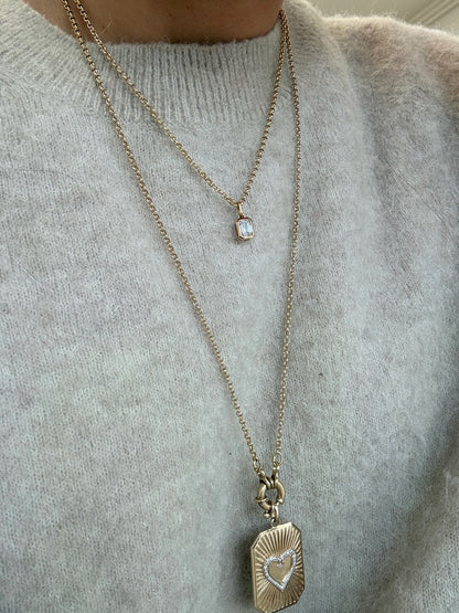 Radiant-cut Diamond Pendant -White Gold - - Jewelry - Goldie Paris Jewelry - Last Chance Moms Pendant