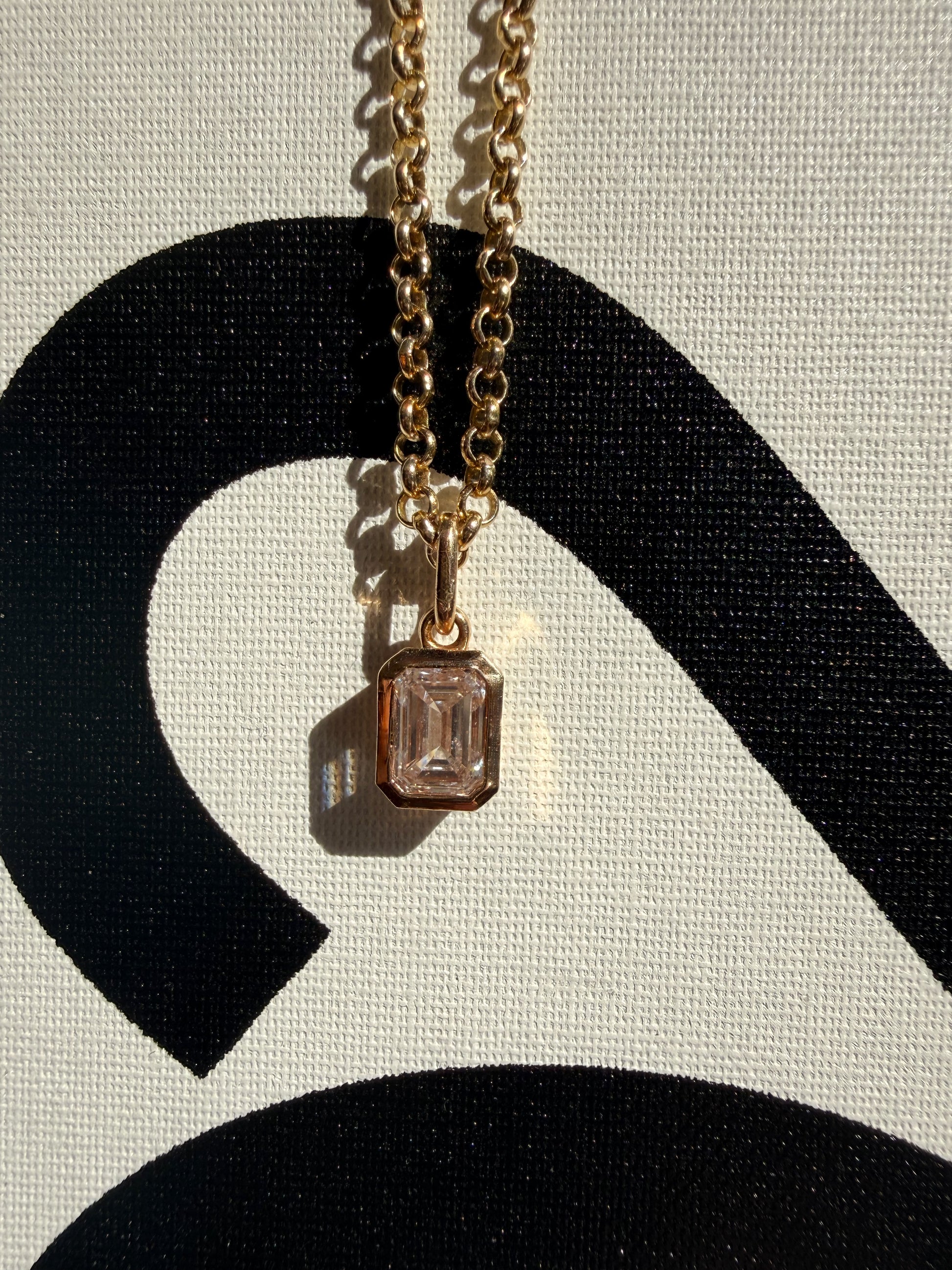Radiant-cut Diamond Pendant -White Gold - - Jewelry - Goldie Paris Jewelry - Last Chance Moms Pendant