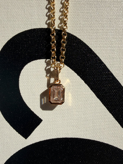Radiant-cut Diamond Pendant -White Gold - - Jewelry - Goldie Paris Jewelry - Last Chance Moms Pendant