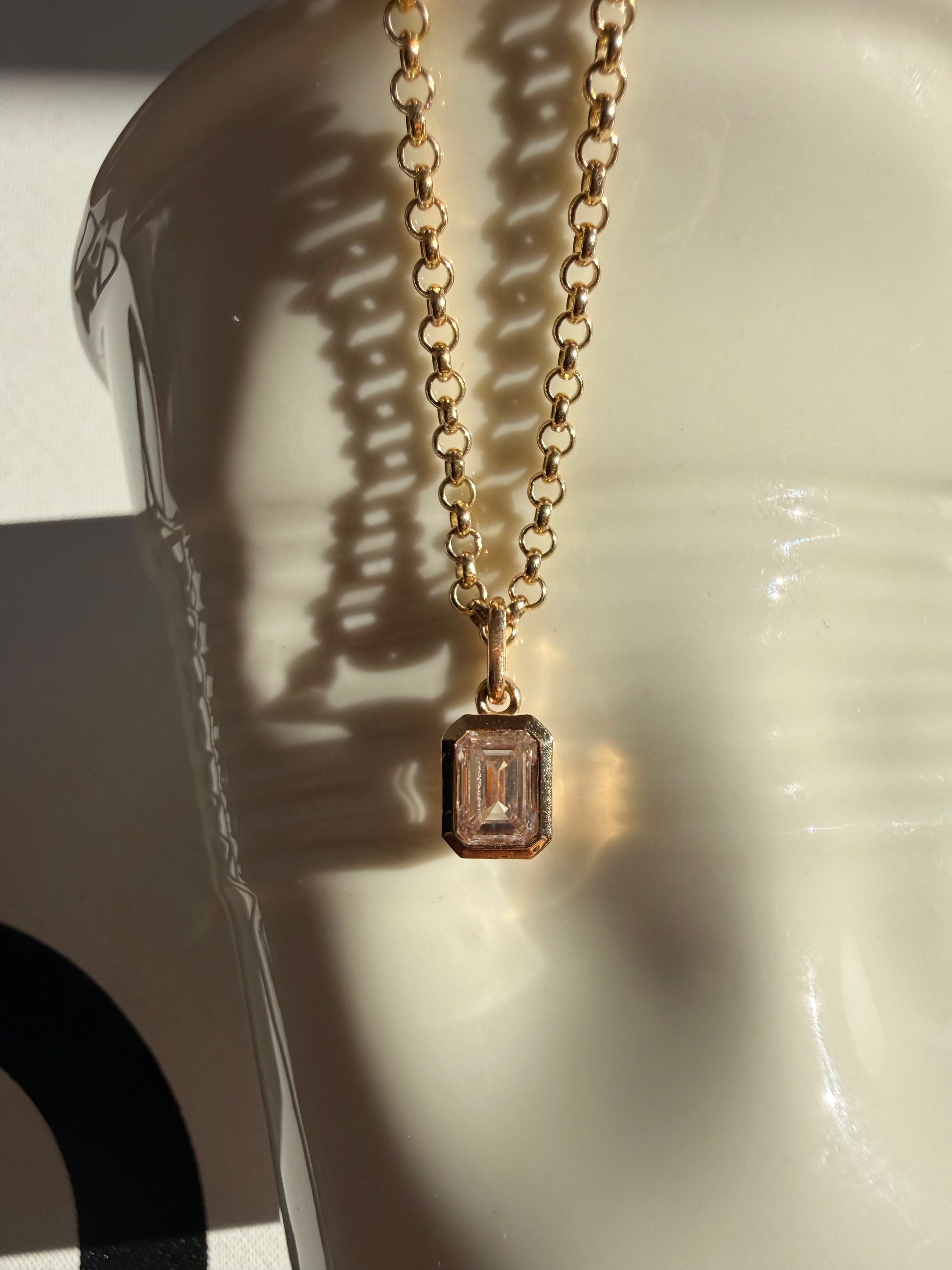 Radiant-cut Diamond Pendant -White Gold - - Jewelry - Goldie Paris Jewelry - Last Chance Moms Pendant