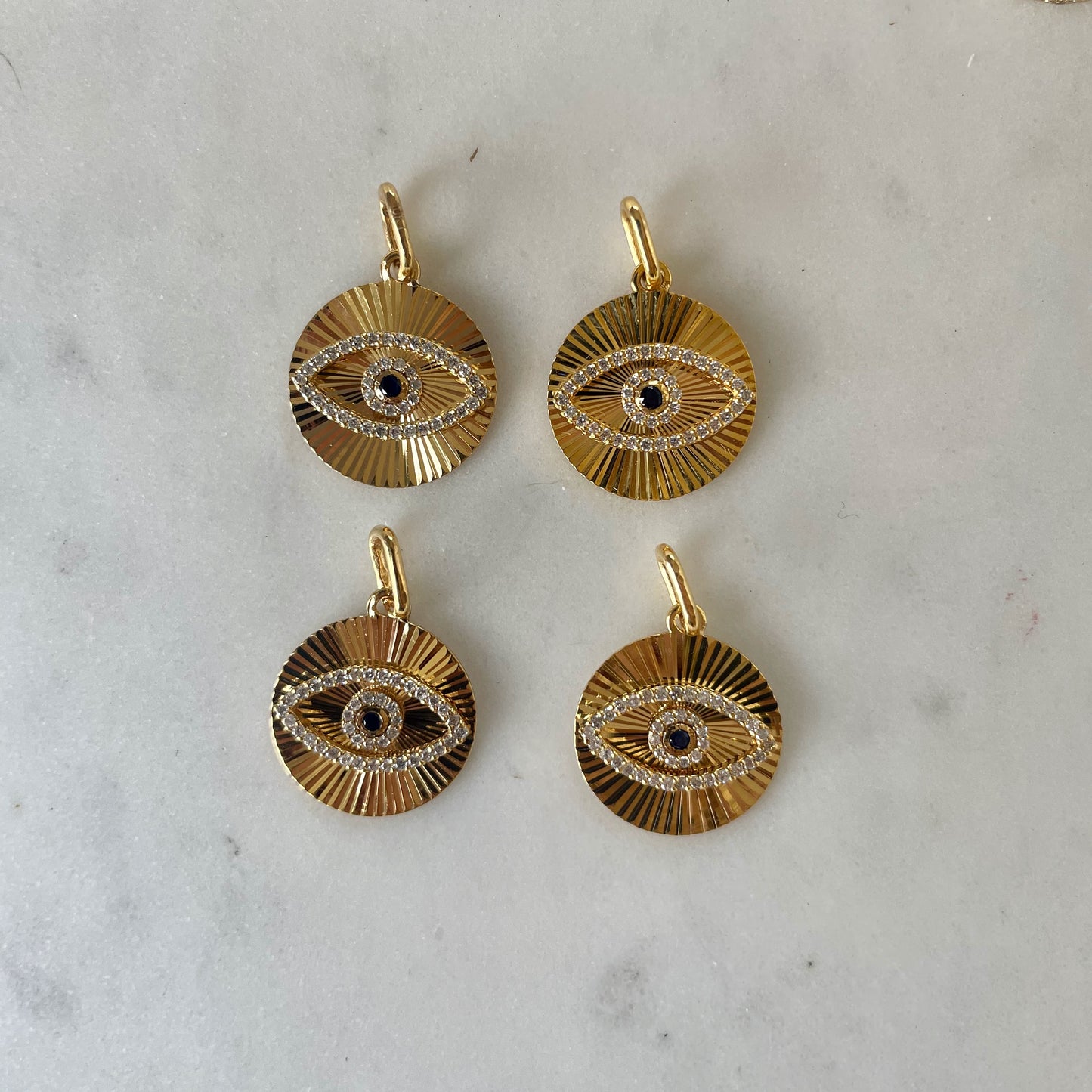 Evil Eye Fluted Medallion Pendant