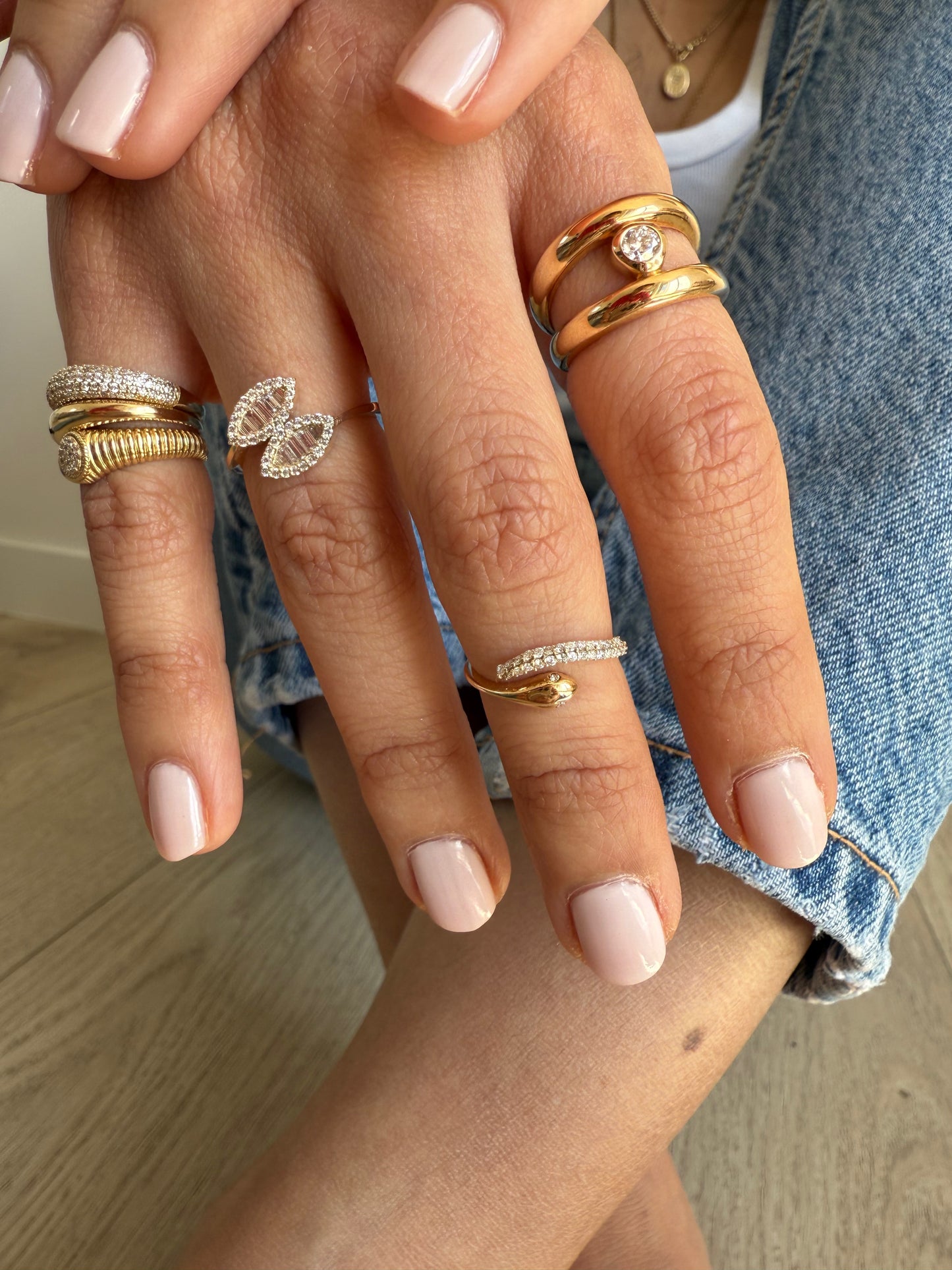 Julie Double Leaf Diamond Ring