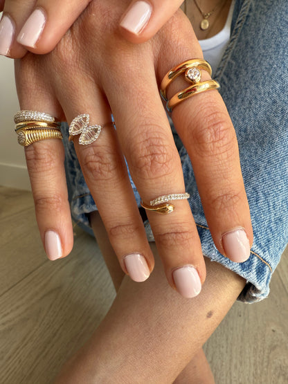 Julie Double Leaf Diamond Ring