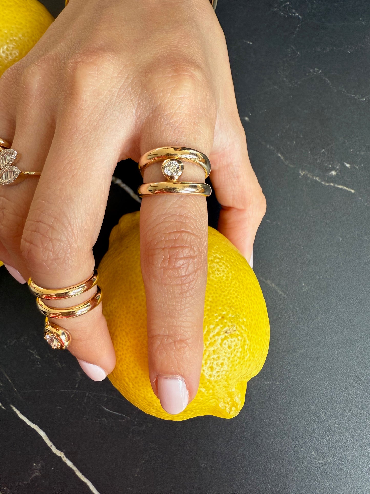 Kaye "solitaire" chunky ring