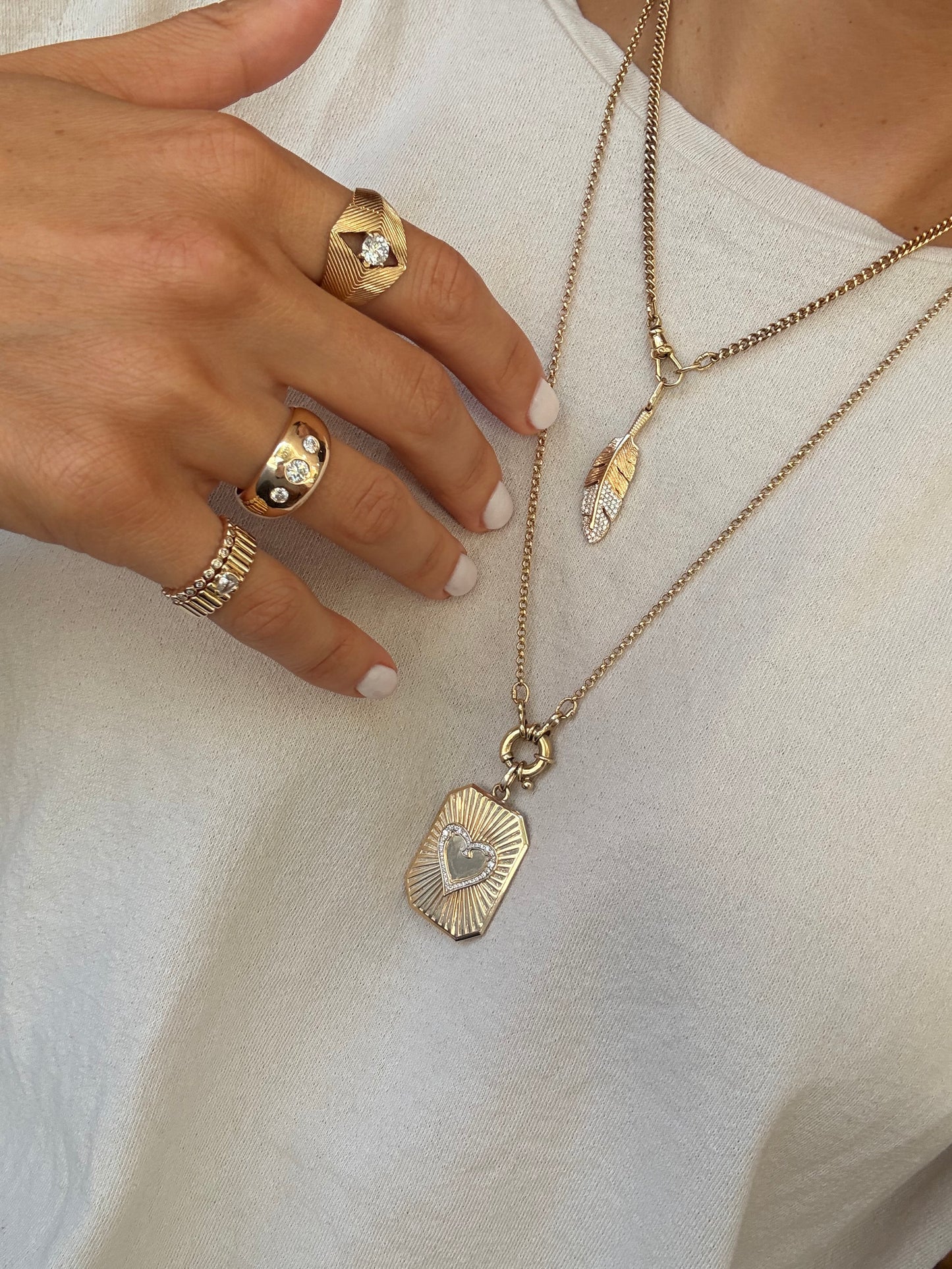 Diamond Feather Pendant