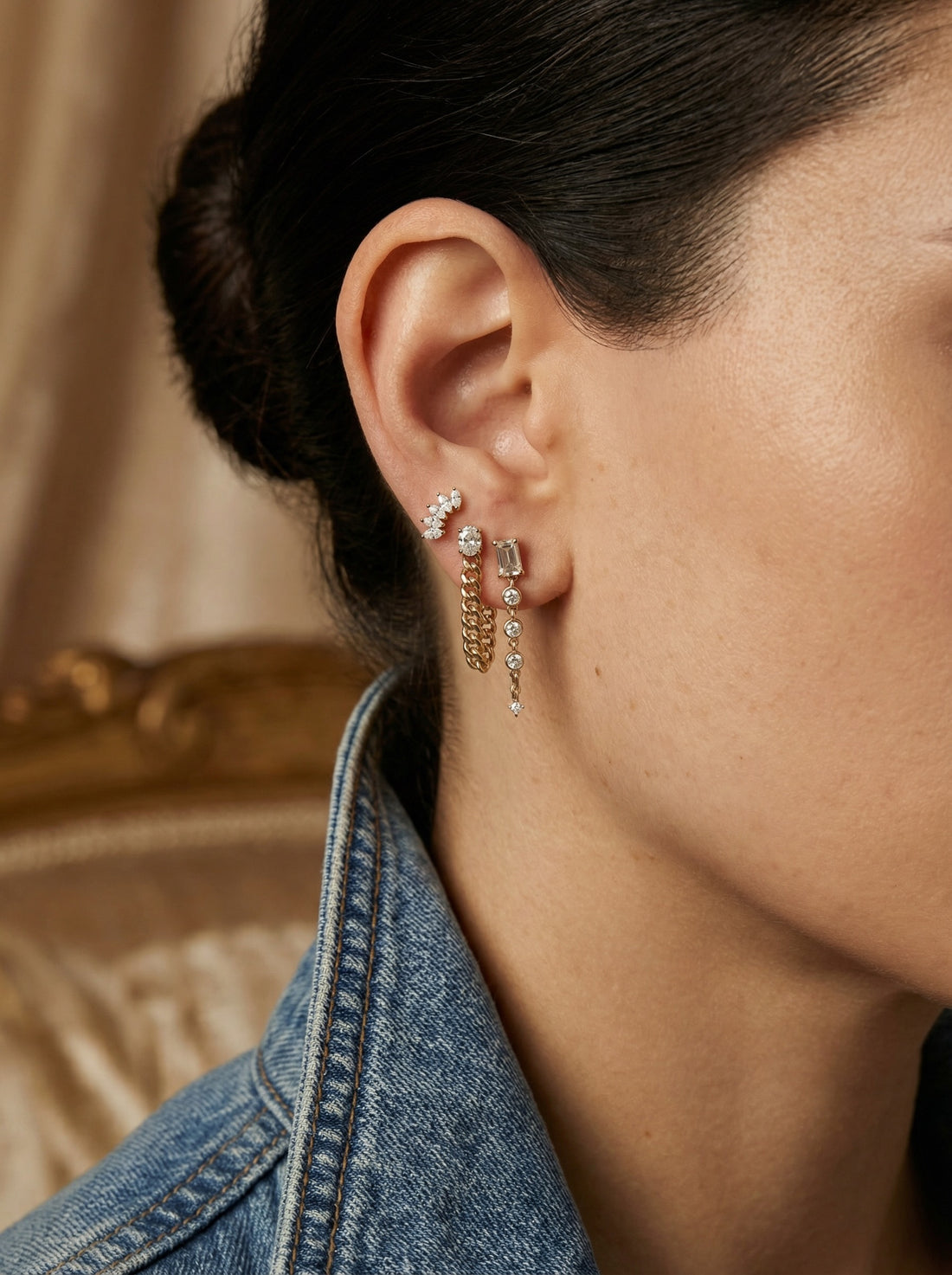 Gabi Curb Chain Diamond Earring