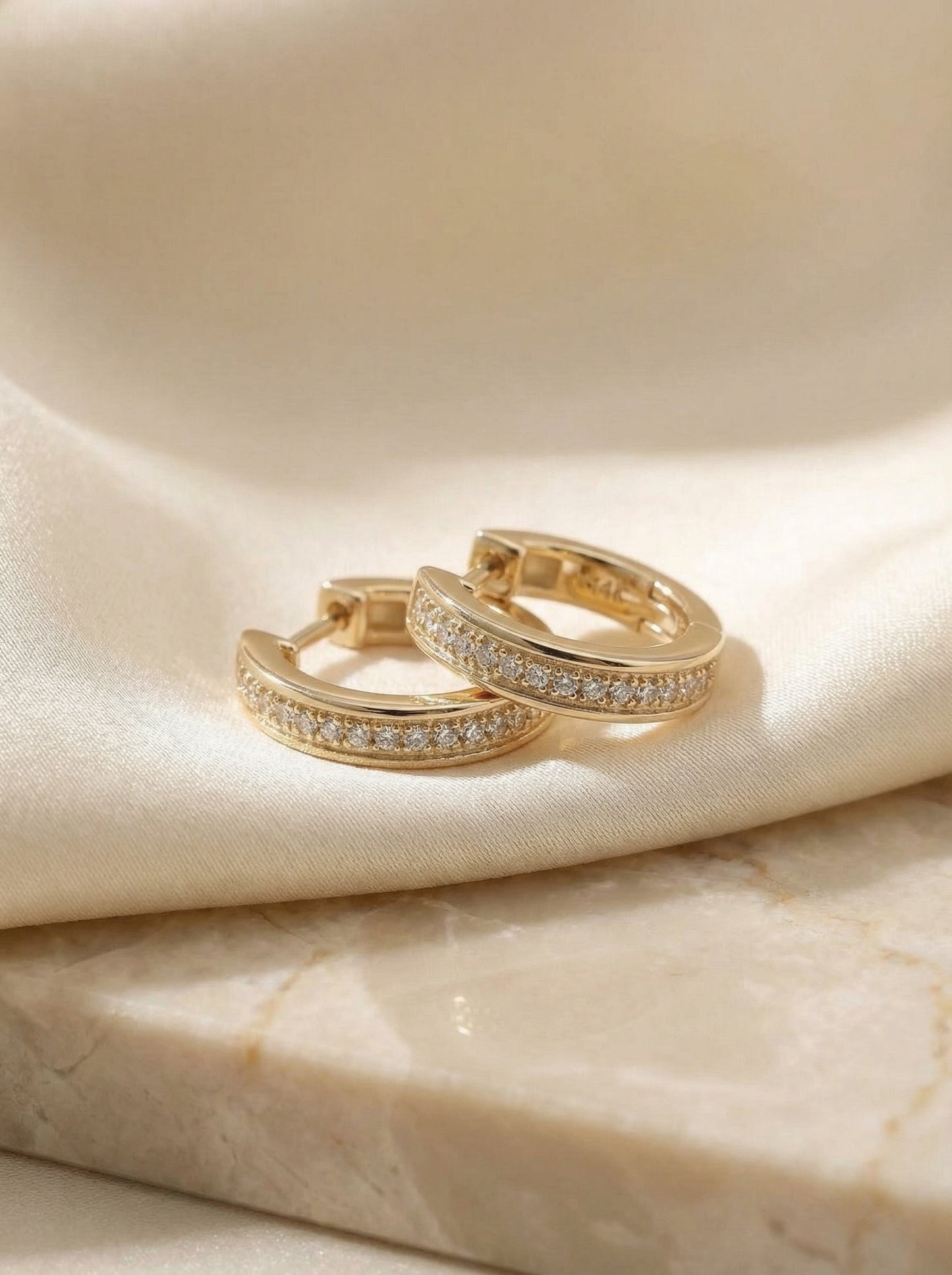 Liz Diamonds Hoops Earrings- Pair