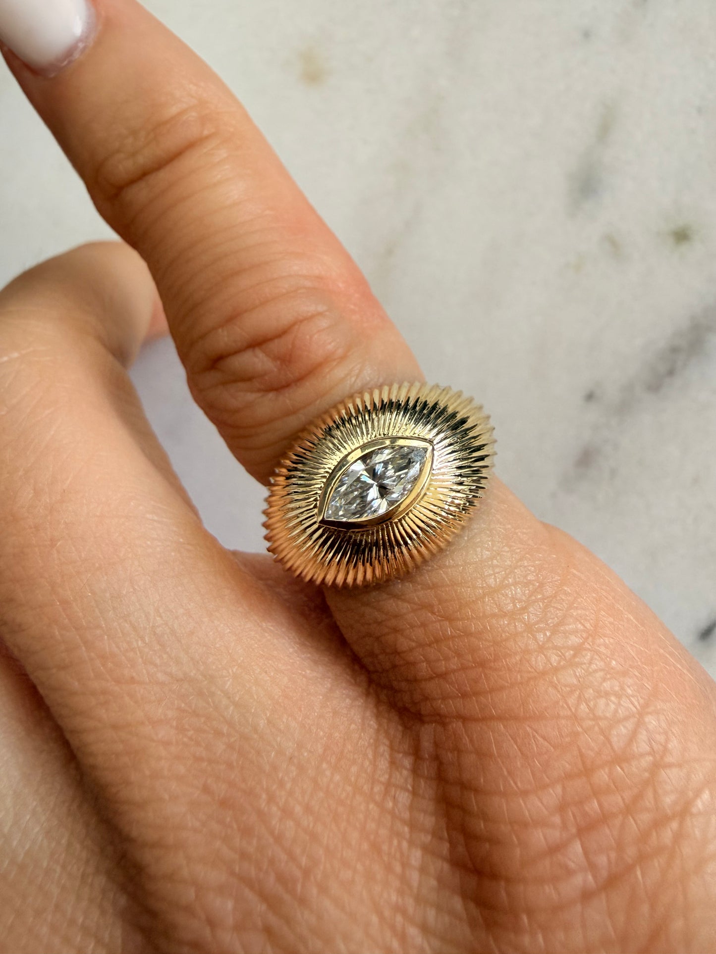 Siena Fluted Dome Diamond Ring