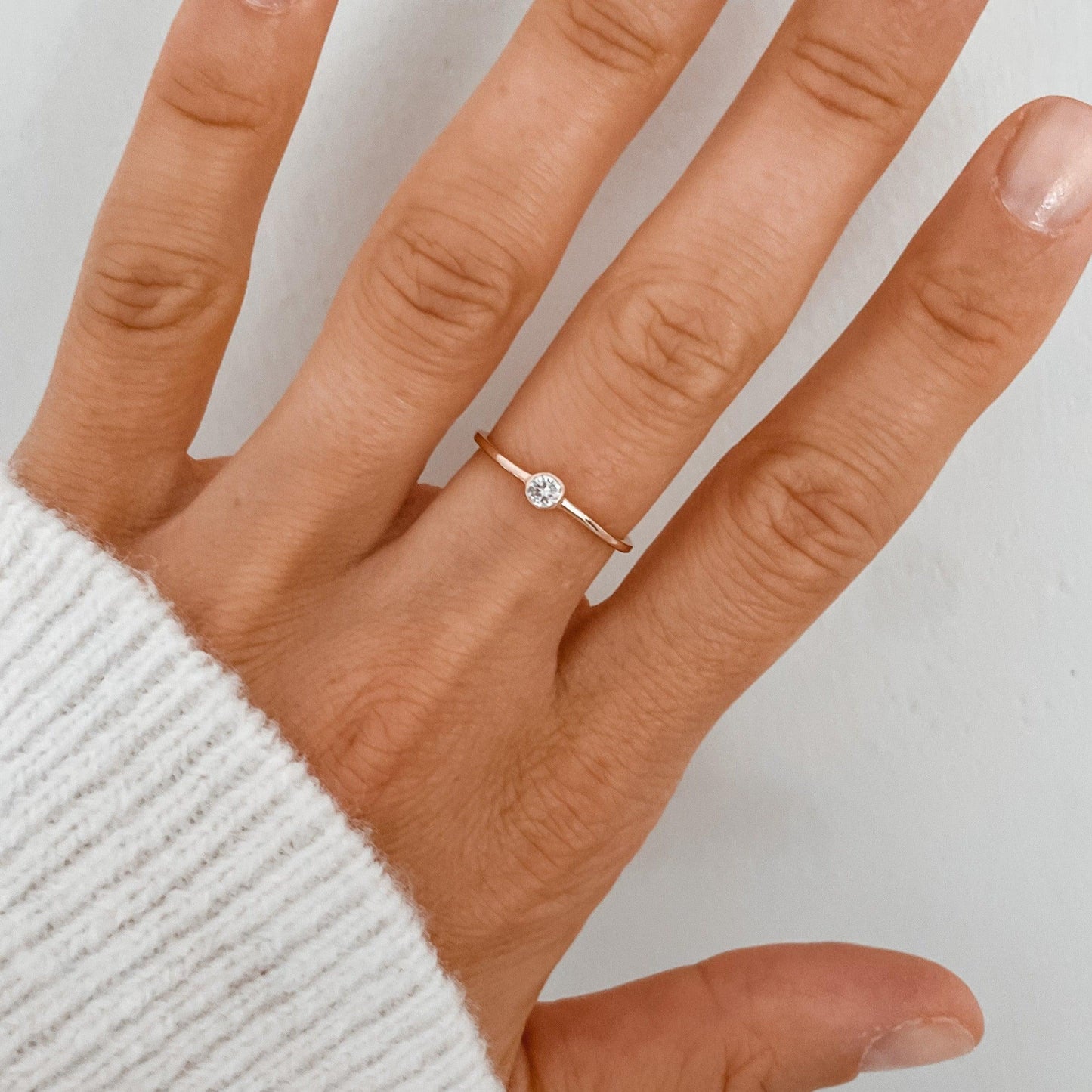 "Camilla" Single Bezel Diamond Ring - - Jewelry - Goldie Paris Jewelry - Bezel Ring