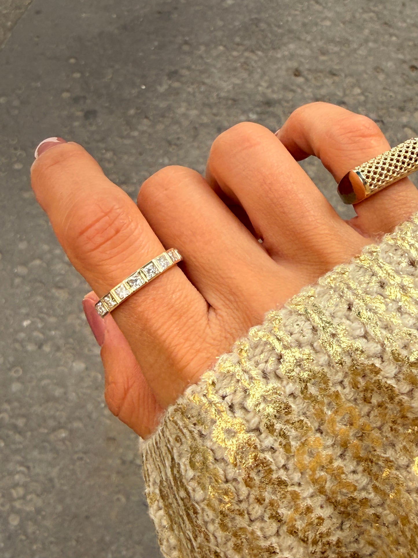 Passy Eternity Ring - Princess Cut Bezel Set
