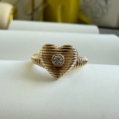 Charlie Heart Fluted Diamond Ring