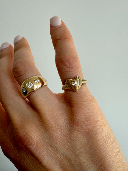 Charlie Heart Fluted Diamond Ring