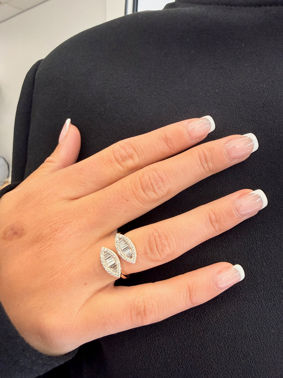 Maxi Julie Double Leaf Diamond Ring - Yellow Gold