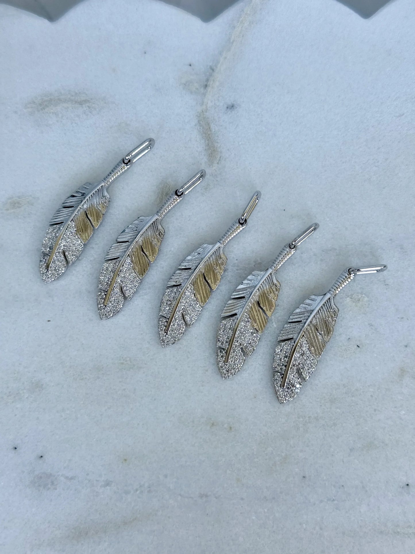 Diamond Feather Pendant - Goldie Paris Jewellery