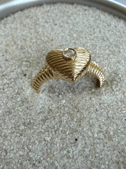 Charlie Heart Fluted Diamond Ring