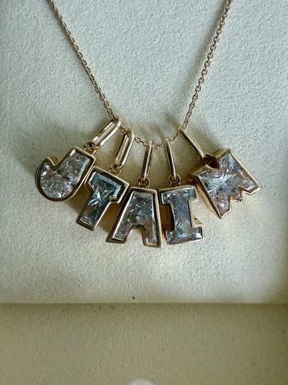 1.5ct Diamond Letter Pendant - Goldie Paris Jewellery