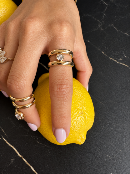 Kaye "Solitaire" Chunky Ring • 10K Solid Yellow Gold - - Jewelry - Goldie Paris Jewelry - Ring