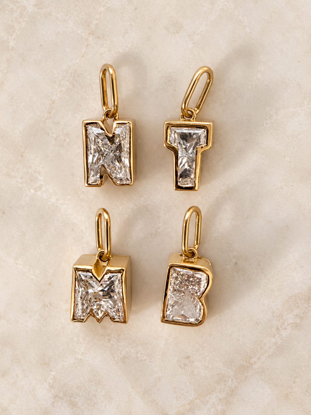Up to 1.5ct Diamond Letter Pendant • 10K Solid Yellow Gold - - Jewelry - Goldie Paris Jewelry - Last Chance Moms Pendant