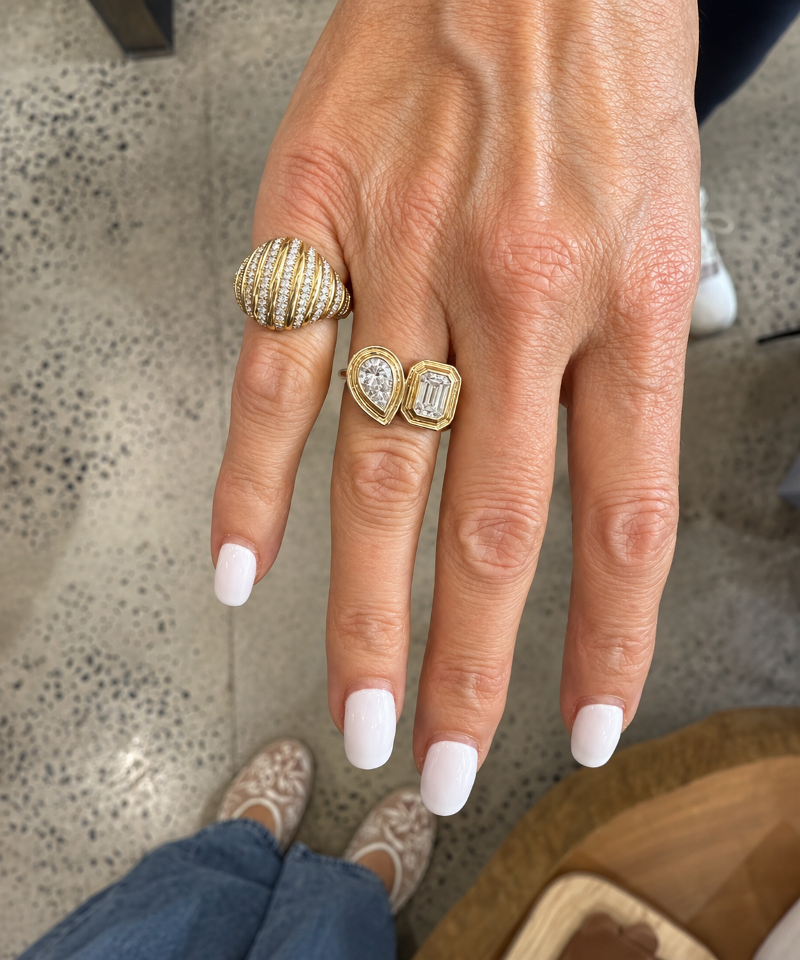 Liv Toi et Moi Diamond Ring • 10K Solid Yellow Gold - - Rings - Goldie Paris Jewelry - New Arrivals Ring