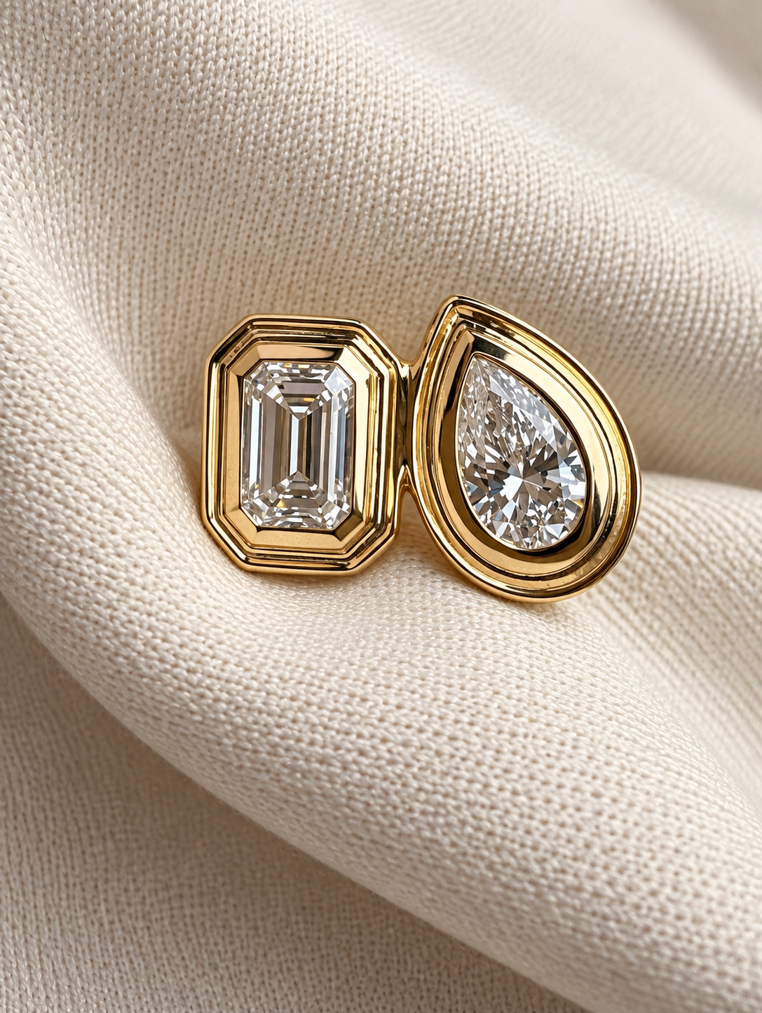 Liv Toi et Moi Diamond Ring • 10K Solid Yellow Gold - - Rings - Goldie Paris Jewelry - New Arrivals Ring