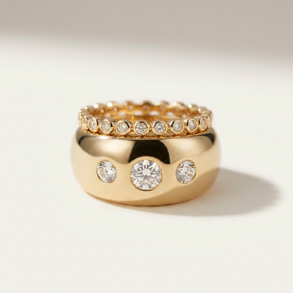 Ilana Bezel-Set Stackable Diamond Band - - Jewelry - Goldie Paris Jewelry - Ring