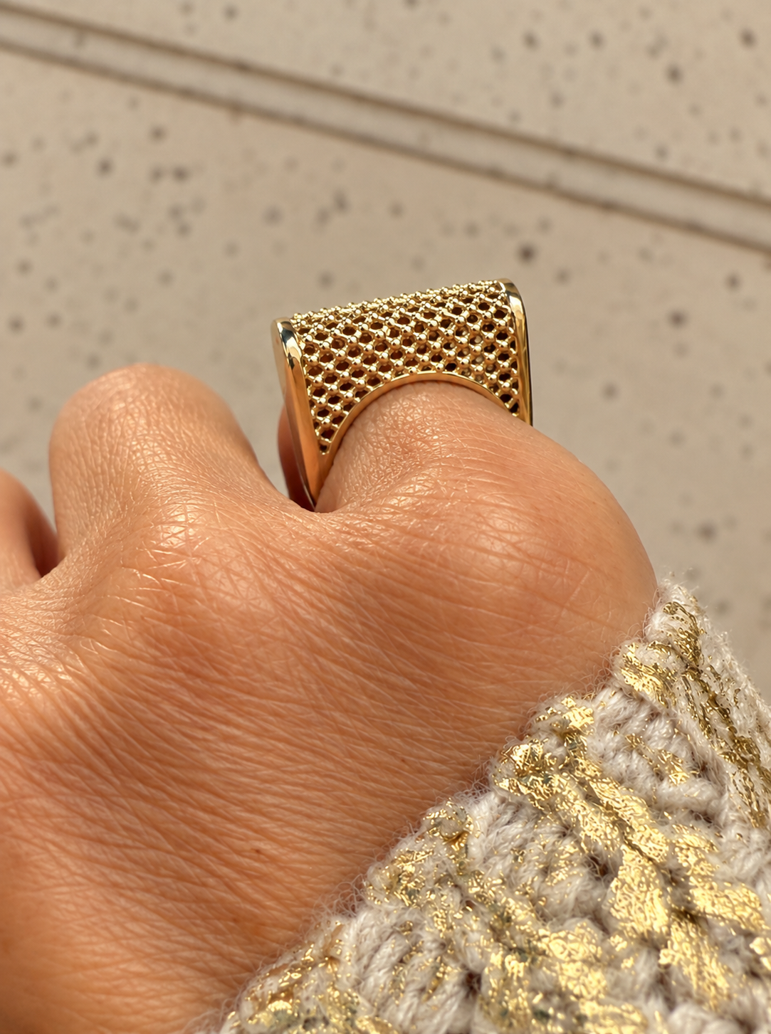 Satine Dome Lace Ring - - Jewelry - Goldie Paris Jewelry - New Arrivals Ring statement