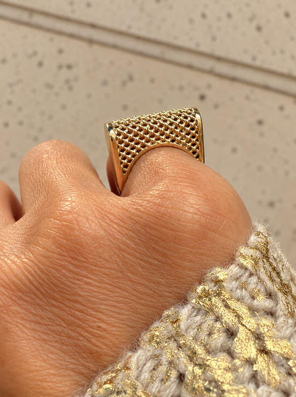 Satine Dome Lace Ring - - Jewelry - Goldie Paris Jewelry - New Arrivals Ring statement