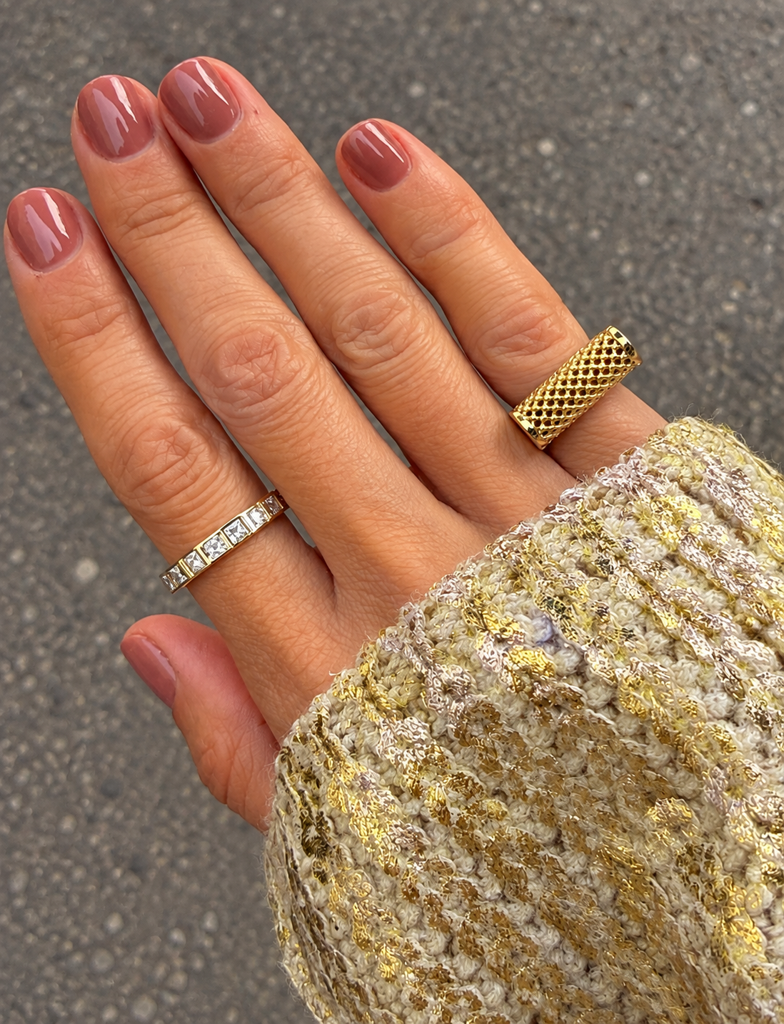 Satine Dome Lace Ring - - Jewelry - Goldie Paris Jewelry - New Arrivals Ring statement