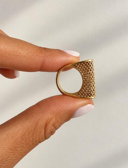 Satine Dome Lace Ring - - Jewelry - Goldie Paris Jewelry - New Arrivals Ring statement