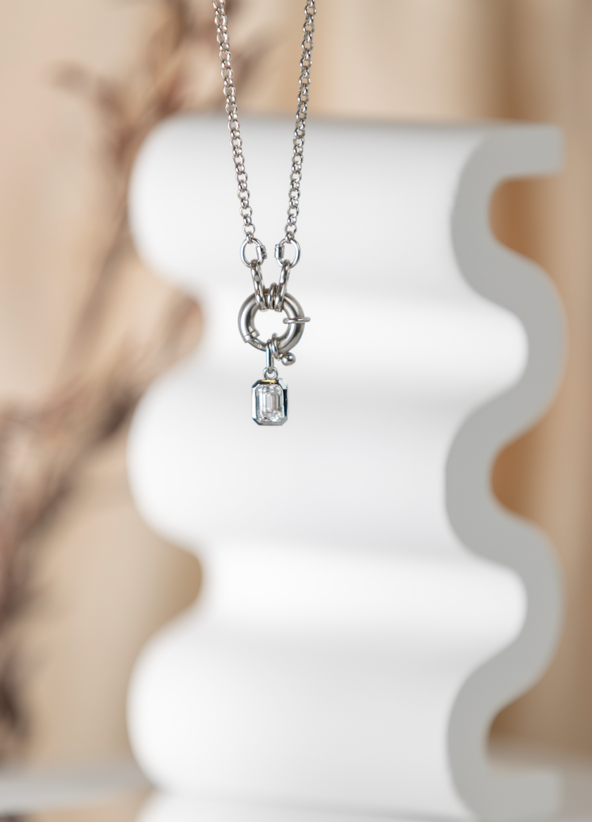 Radiant-cut Diamond Pendant -White Gold - - Jewelry - Goldie Paris Jewelry - Last Chance Moms Pendant