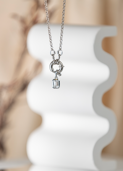 Radiant-cut Diamond Pendant -White Gold - - Jewelry - Goldie Paris Jewelry - Last Chance Moms Pendant