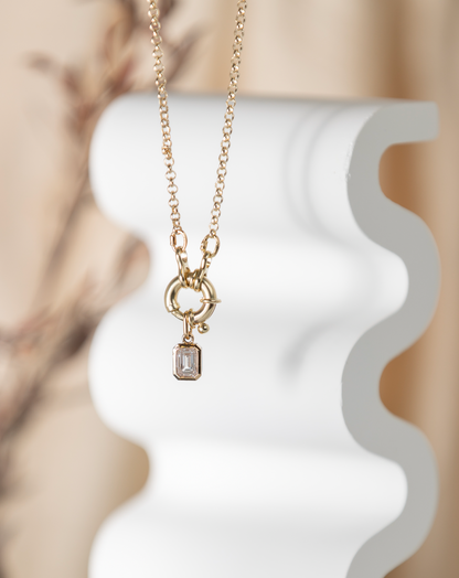 Radiant-cut Diamond Pendant -White Gold - - Jewelry - Goldie Paris Jewelry - Last Chance Moms Pendant
