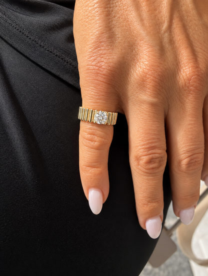 Simone Ring • 10K Solid Yellow Gold - - Jewelry - Goldie Paris Jewelry - New Arrivals Ring statement