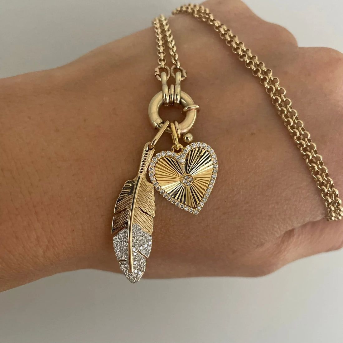 Belcher Chain with Italian Bolt ring clasp Necklace - White Gold