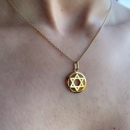 Carmel Star of David Medallion Pendant - Goldie Paris Jewellery