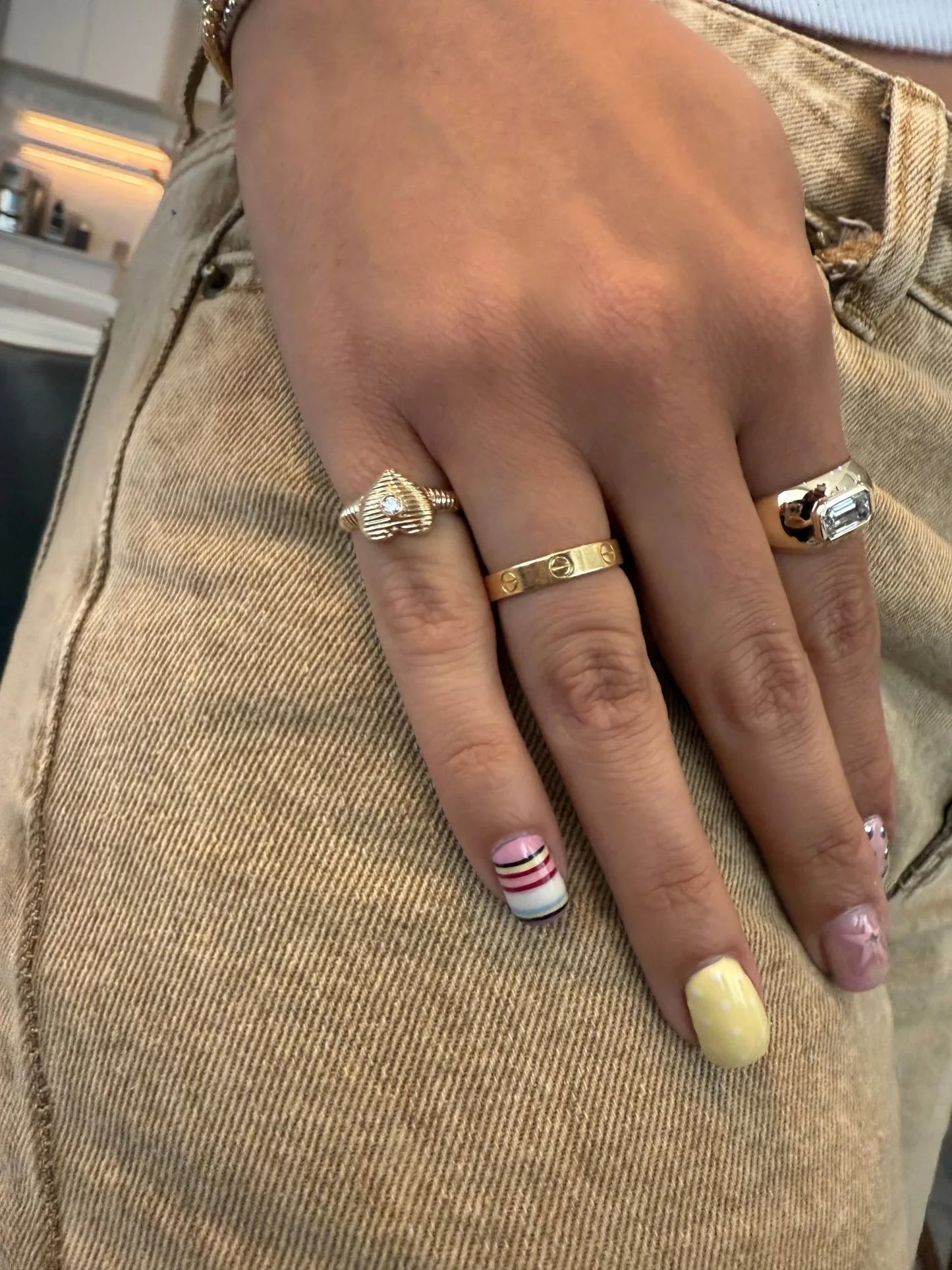 Charlie Heart Fluted Diamond Ring - Goldie Paris Jewellery